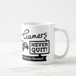 Caneca De Café Citações nunca paradas engraçadas dos Gamers para