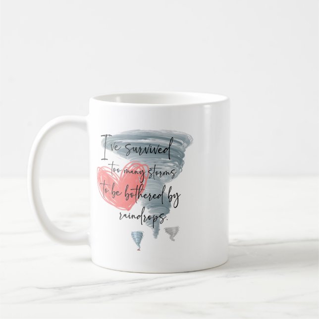 Caneca De Café Citações Positivas Saúde Mental Eu Também Sobreviv (Esquerda)