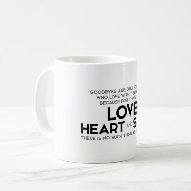 Caneca De Café CITAÇÕES: Rumi: Goodbyes, separação (Frente Esquerda)