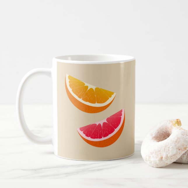 Caneca de Café Citrino de Laranja e Toranja Presen (Com Donut)