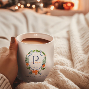 Caneca De Café Citrinos de Natal Botânica Floral   Foto de Férias