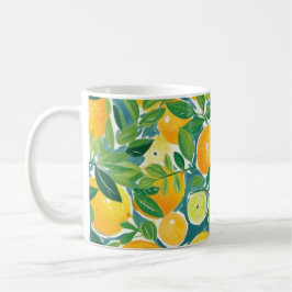 Caneca De Café Citrus Art Lemons Laranjas Limões Árvore INICIAL F