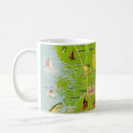 Caneca De Café Citrus County Flórida Vintage Map Mug
