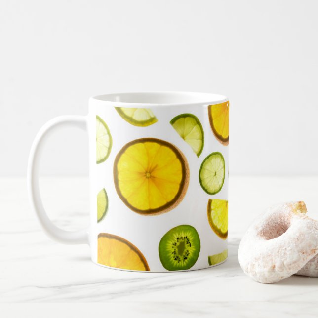 Caneca De Café Citrus Fruta Mug (Com Donut)