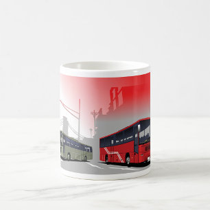 Caneca De Café City Busa Red Green Coaches em Urban Street