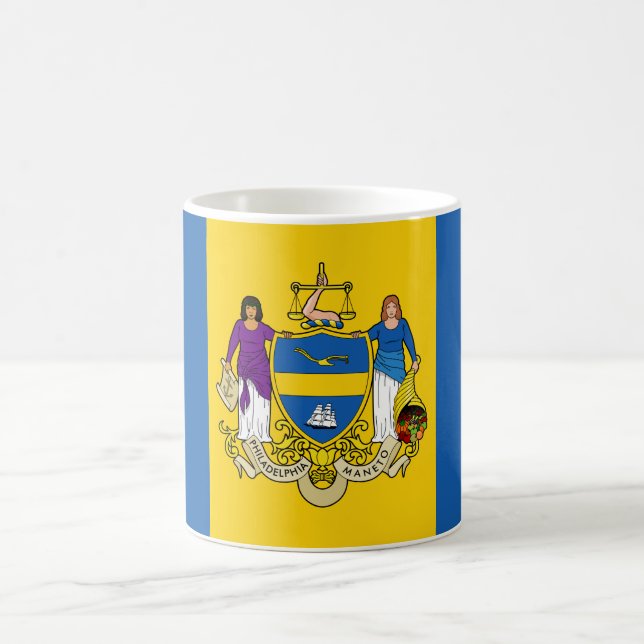 Caneca De Café City Flag of Philadelphia (Pensilvânia) (Centro)