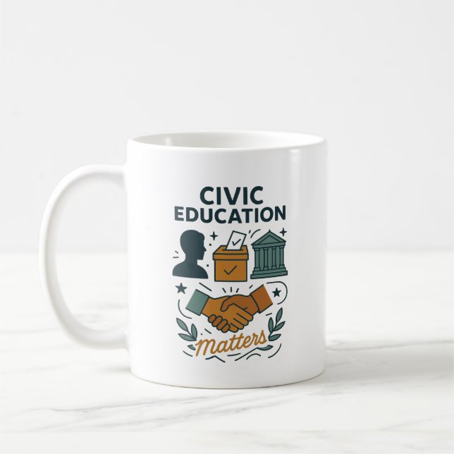 Caneca De Café Civic Education Matters  (Esquerda)