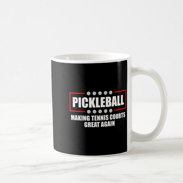Caneca De Café Ckleball Making Tennis Courts Great Again Funny  (Direita)