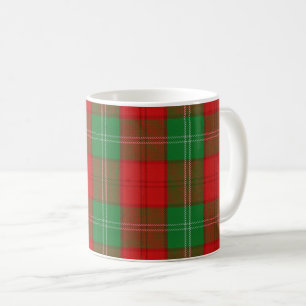 Caneca De Café Clã clássico xadrez vermelha e verde de Lennox d