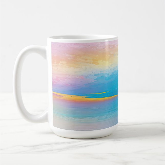 Caneca De Café "Clachanray" Wide Pink e Blue Landscape Seascape (Esquerda)