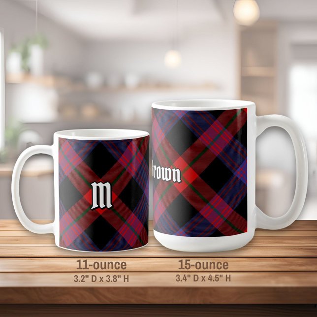 Caneca De Café Clan Brown Tartan (Criador carregado)