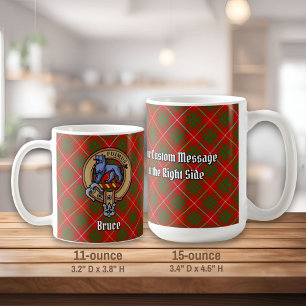 Caneca De Café Clan Bruce Crest sobre Tartan
