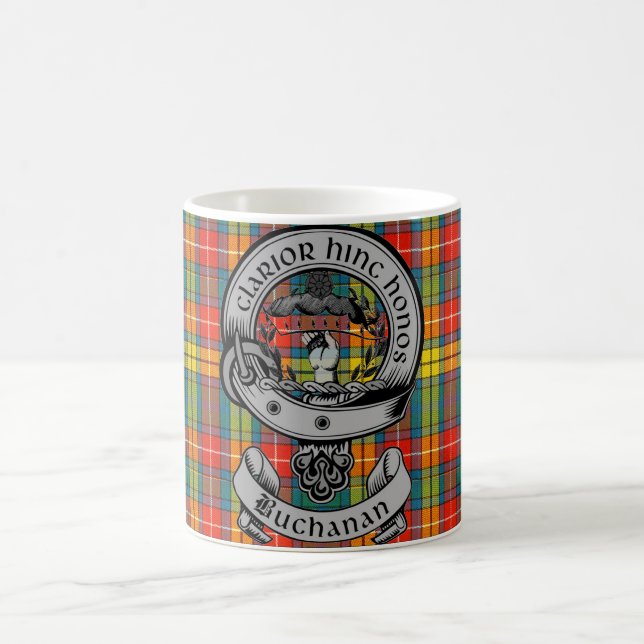 Caneca De Café Clan Buchanan Crest Crachá & Tartan (Centro)
