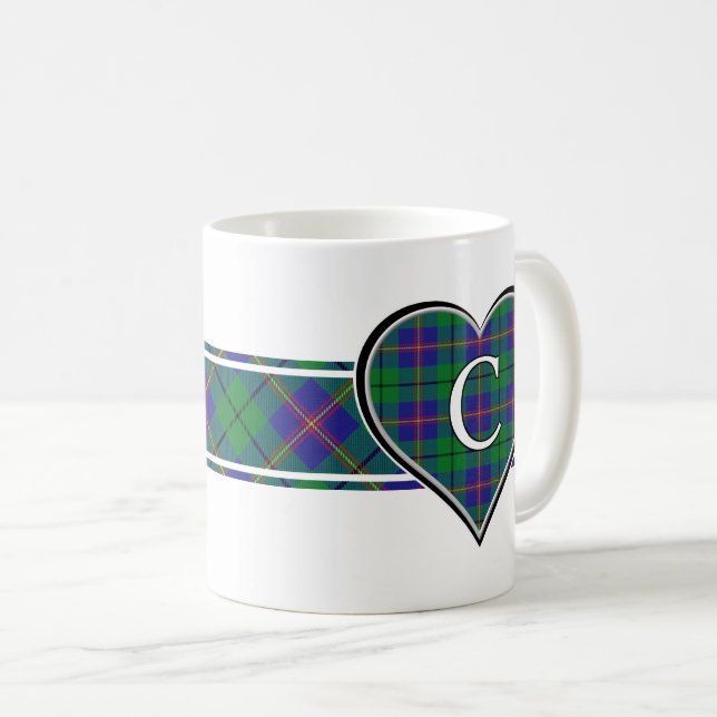 Caneca De Café Clan Carmichael Tartan Heart (Frente Esquerda)