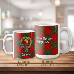 Caneca De Café Clan Cumming Crest sobre Tartan