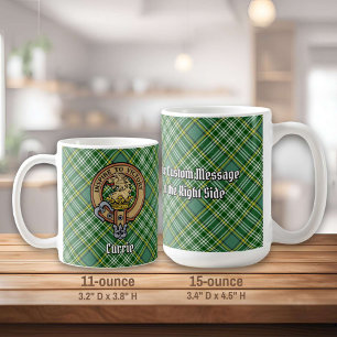 Caneca De Café Clan Currie Lion Crest sobre Tartan