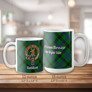 Caneca De Café Clan Davidson Crest sobre Tartan