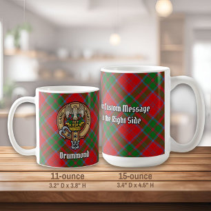 Caneca De Café Clan Drummond Crest sobre Tartan