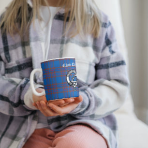 Caneca De Café Clan Elliot Crest Crachá e Tartan personalizável