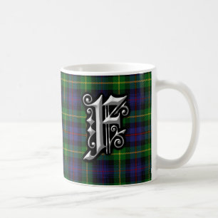 Caneca De Café Clan Farquharson - Letra F Monograma Tartan