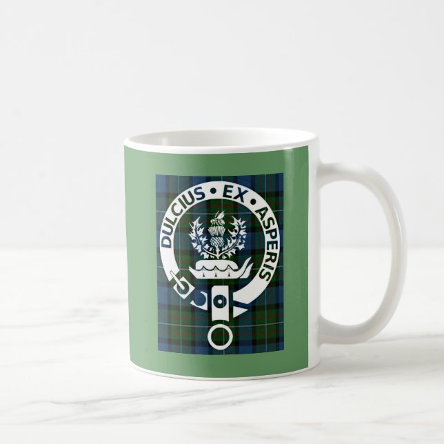 Caneca De Café Clan Ferguson Crest Tartan (Direita)