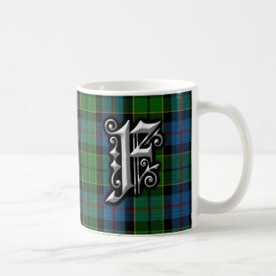 Caneca De Café Clan Forsyth - Letra F Monograma Tartan