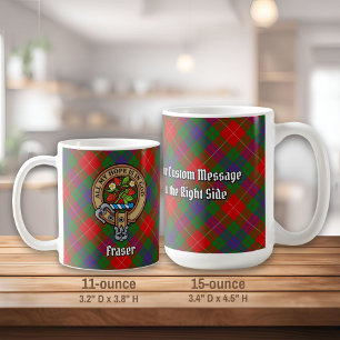 Caneca De Café Clan Fraser Crest sobre Tartan