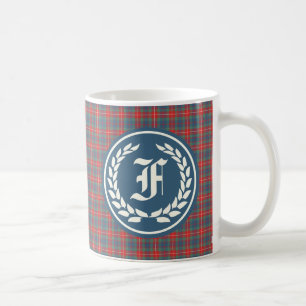 Caneca De Café Clan Fraser do Monograma do Antigo Tartan Lovat
