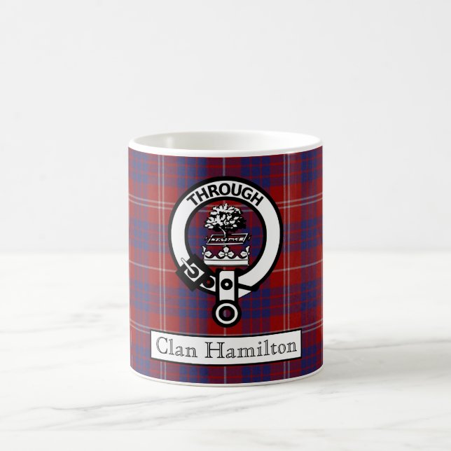 Caneca De Café Clan Hamilton Crest e Tartan II Coffee Mug (Centro)