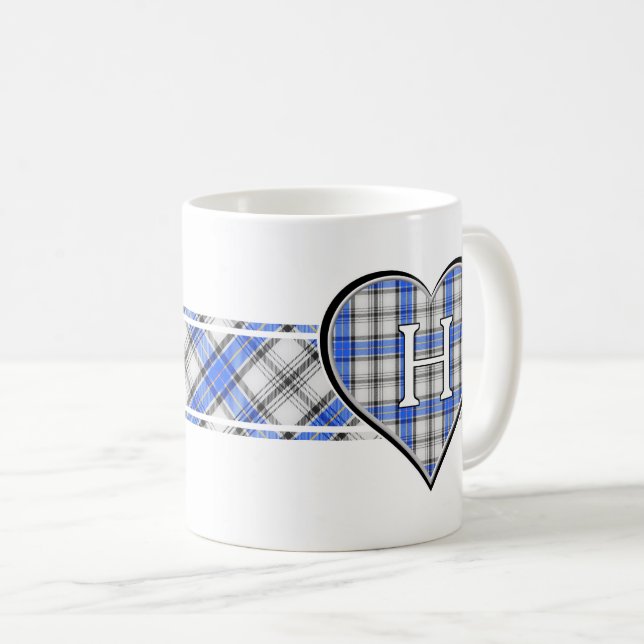 Caneca De Café Clan Hannay Tartan Heart (Frente Esquerda)