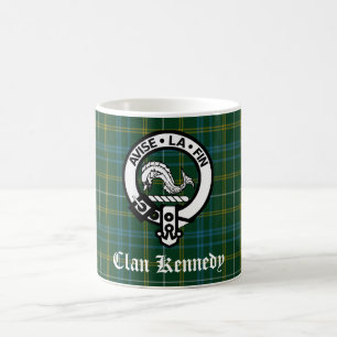 Caneca De Café Clan Kennedy Crest Crachá & Tartan