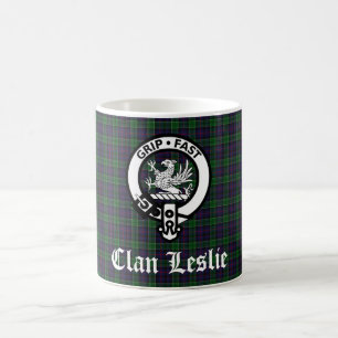 Caneca De Café Clan Leslie Crest Crachá e Tartan