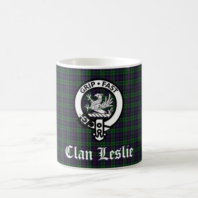 Caneca De Café Clan Leslie Crest Crachá e Tartan (Centro)