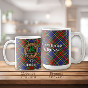 Caneca De Café Clan MacBeth Crest sobre Tartan