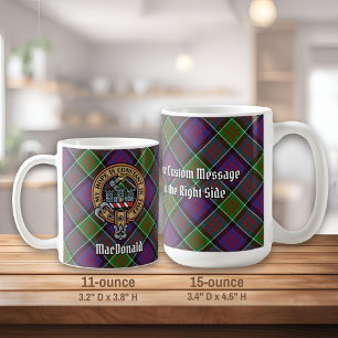 Caneca De Café Clan MacDonald do Clanranald Crest sobre Tartan