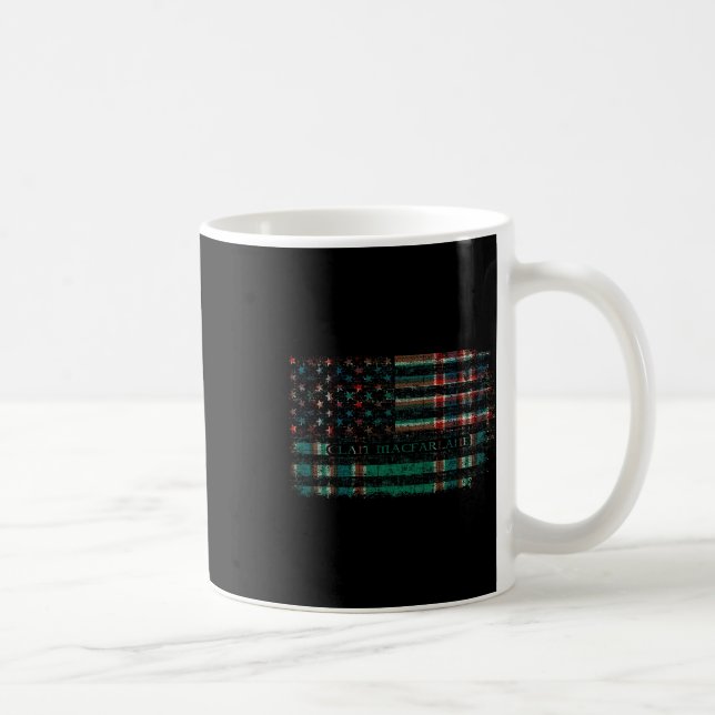Caneca De Café Clan Macfarlane Caça Escocesa De Tartan Us Flag Sc (Direita)