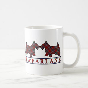 Caneca De Café Clan MacFarlane Tartan Scottie Dogs escoceses