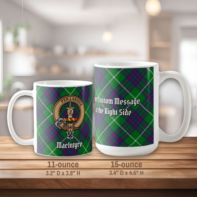 Caneca De Café Clan MacIntyre Crest sobre Tartan (Criador carregado)
