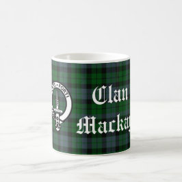 Caneca De Café Clan Mackay Crest Crachá e Tartan personalizável