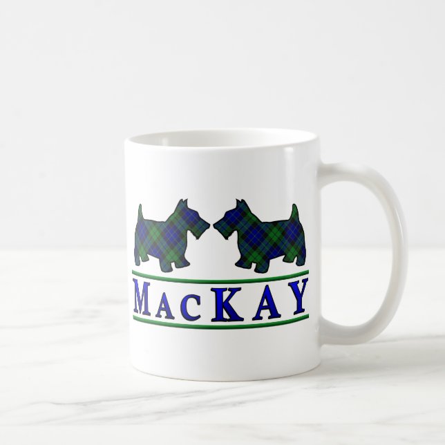 Caneca De Café Clan MacKay Tartan Scottie Dogs escoceses (Direita)