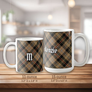 Caneca De Café Clan MacKenzie caçando Brown Tartan