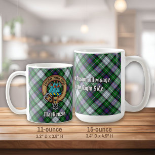 Caneca De Café Clan MacKenzie Crest over Dress Tartan