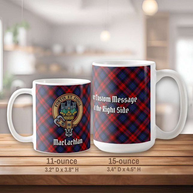 Caneca De Café Clan MacLachlan Crest sobre Tartan (Criador carregado)
