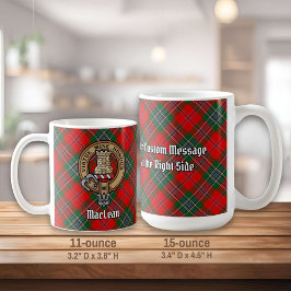 Caneca De Café Clan MacLean Crest sobre Tartan