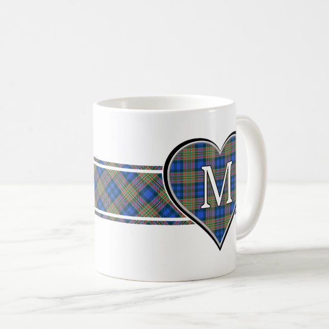 Caneca De Café Clan MacLellan Tartan Heart (Frente Esquerda)