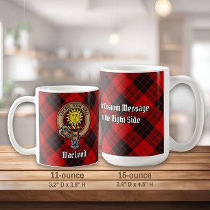 Caneca De Café Clan MacLeod de Raasay Crest sobre Tartan
