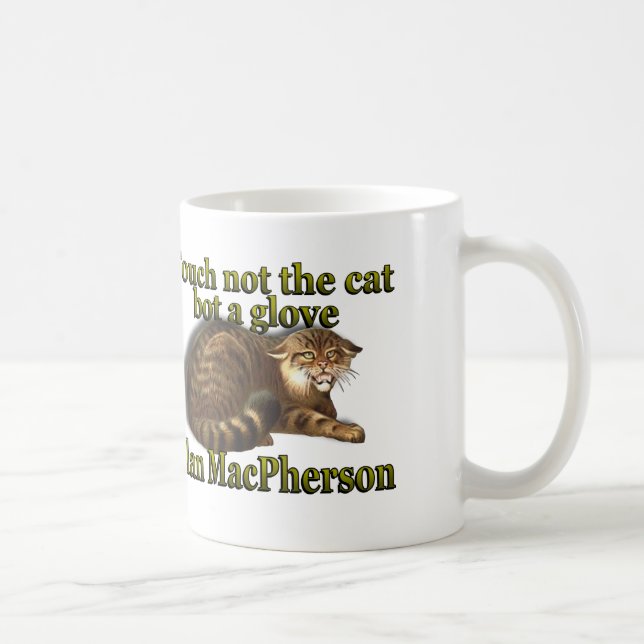 Caneca De Café Clan MacPherson Toca Não O Gato Bot Uma Luva (Direita)