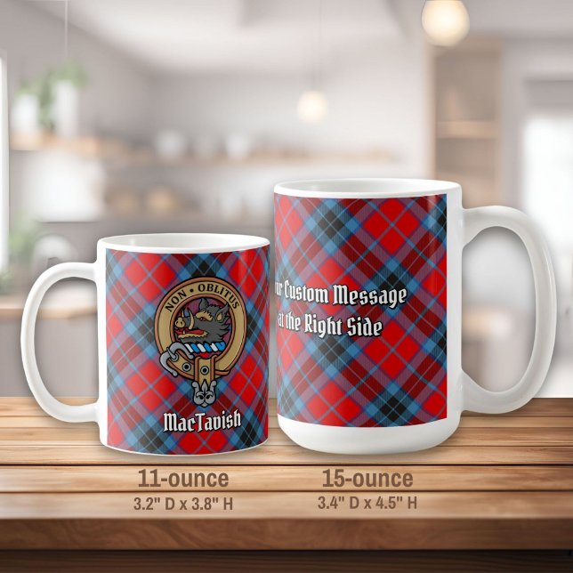 Caneca De Café Clan MacTavish Crest sobre Tartan (Criador carregado)