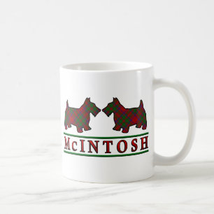Caneca De Café Clan McIntosh Tartan Scottish Scottie Dogs