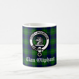 Caneca De Café Clan Oliphant Crest Crachá e Tartan